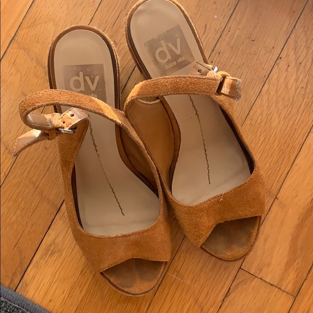 Dolce Vita suede peep toe wedges